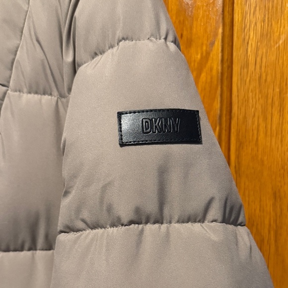 DKNY Women's Beige Puffer Coat - Picture 2 of 7